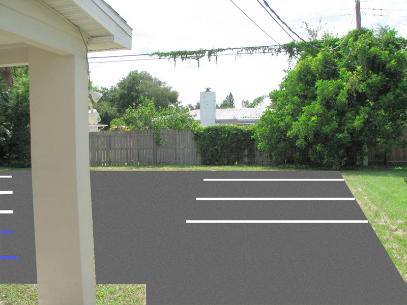 Proposed Parking Lot Cut Out of Backyard